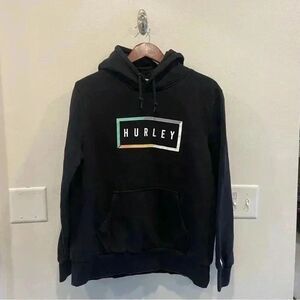 Hurley mens black graphic hoodie hooded sweatshirt large logo